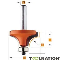 CMT 938.817.11 Fresa a raggio cavo senza bordo rialzato R9,5 S12