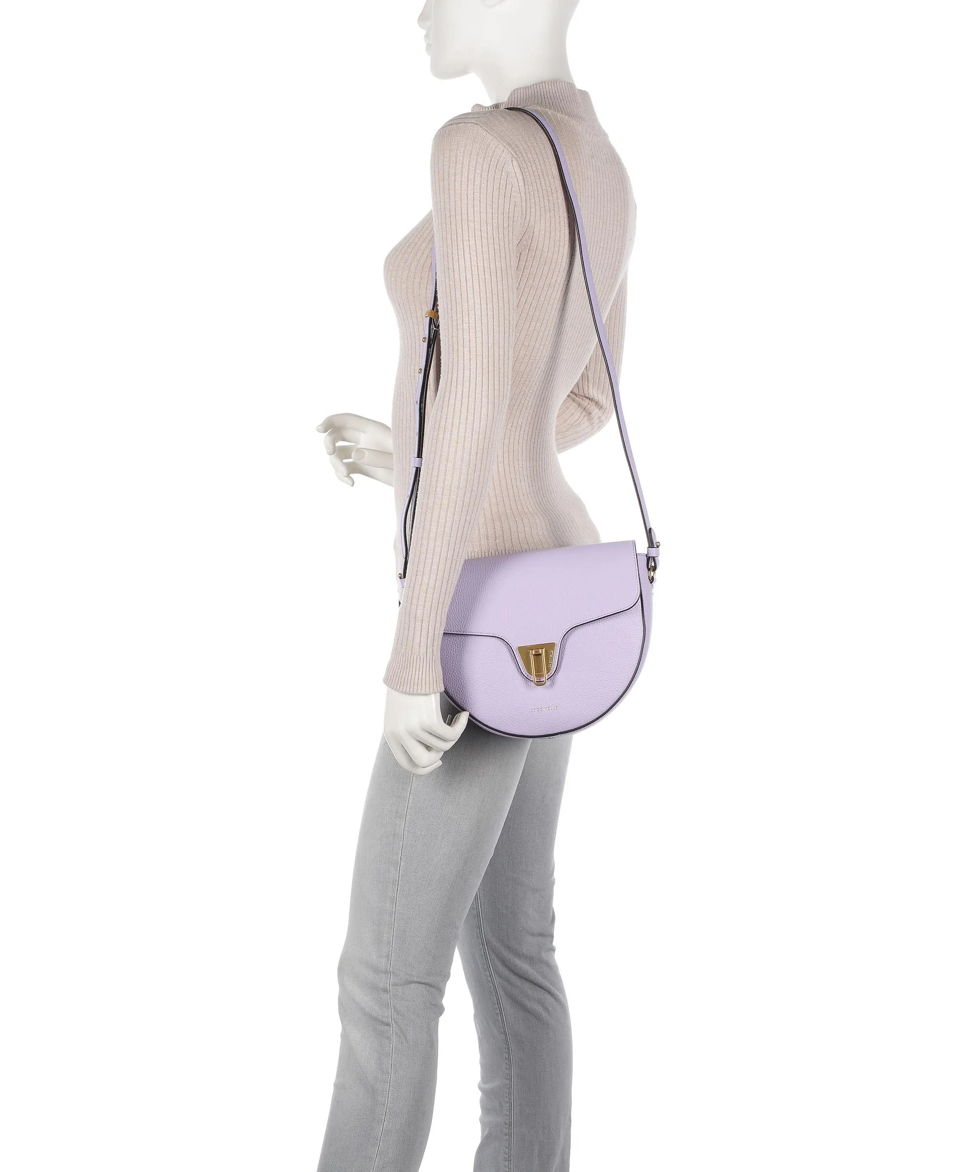  Coccinelle Beat Soft Borsa a tracolla pelle granulata lavanda  