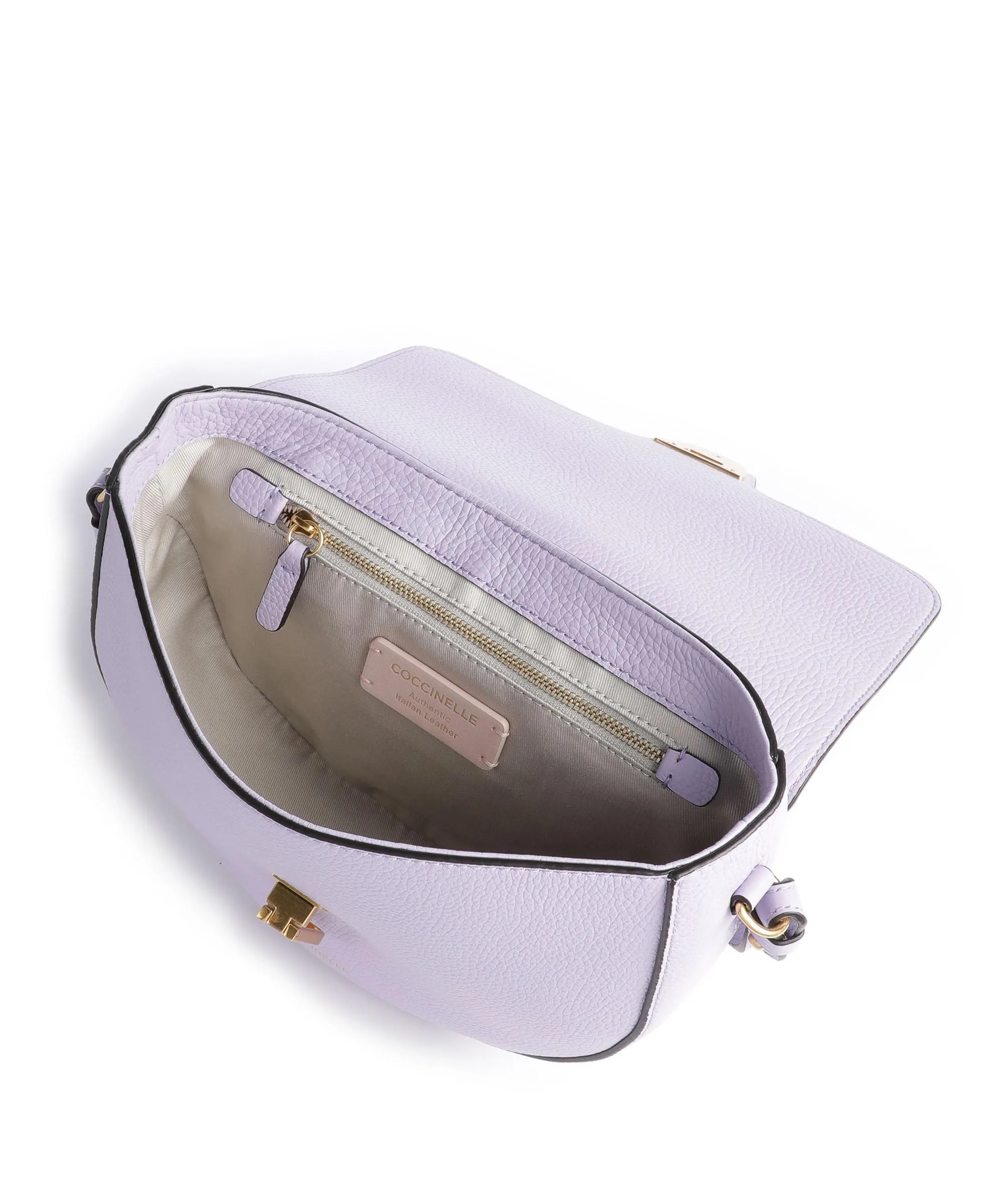  Coccinelle Beat Soft Borsa a tracolla pelle granulata lavanda  