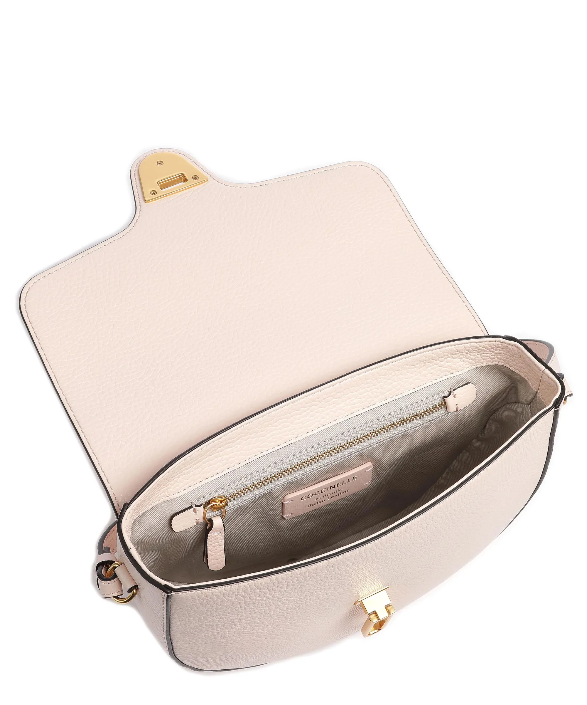  Coccinelle Beat Soft Borsa a tracolla pelle granulata nude  
