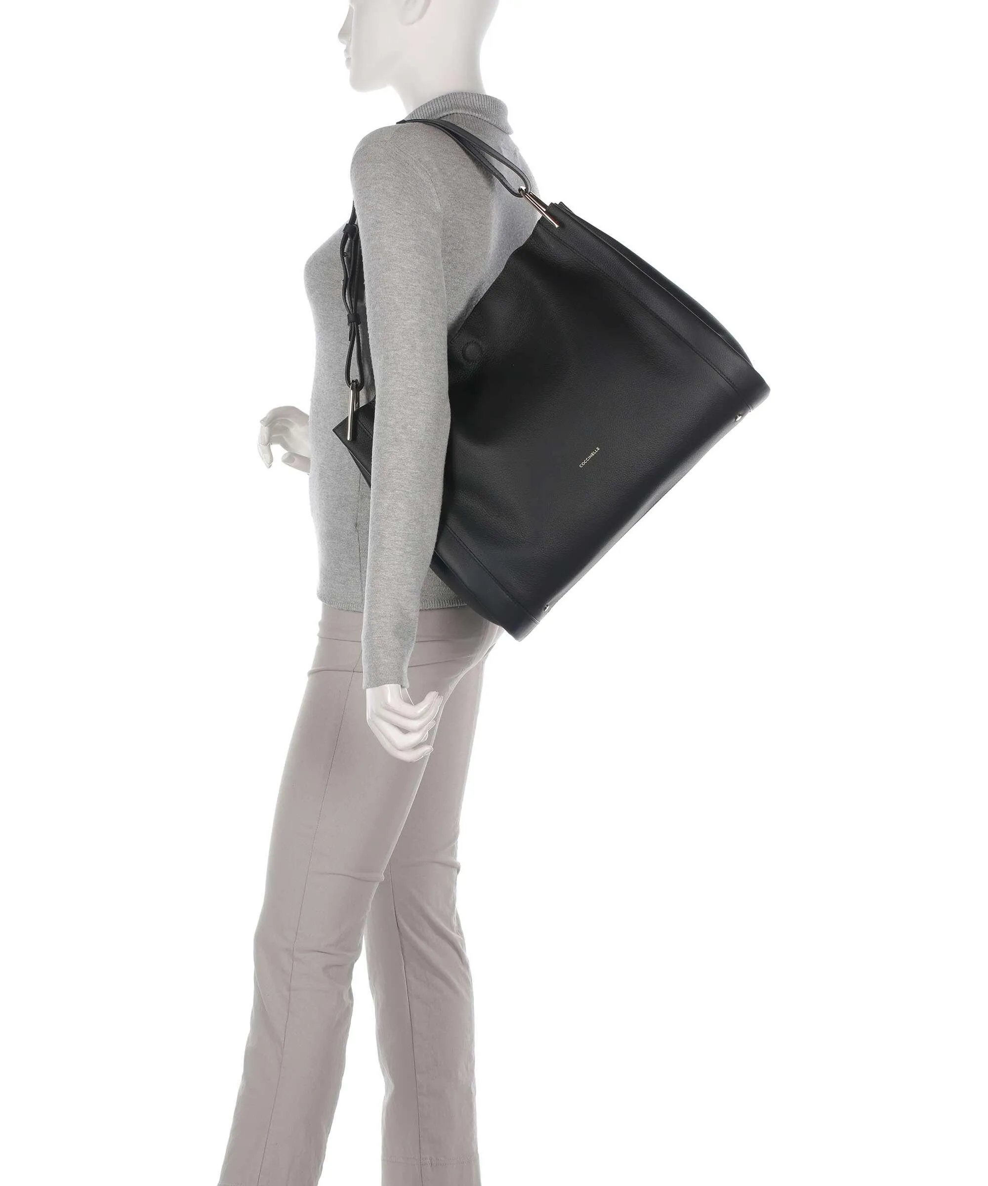  Coccinelle Wallace Borsa hobo pelle granulata nero  