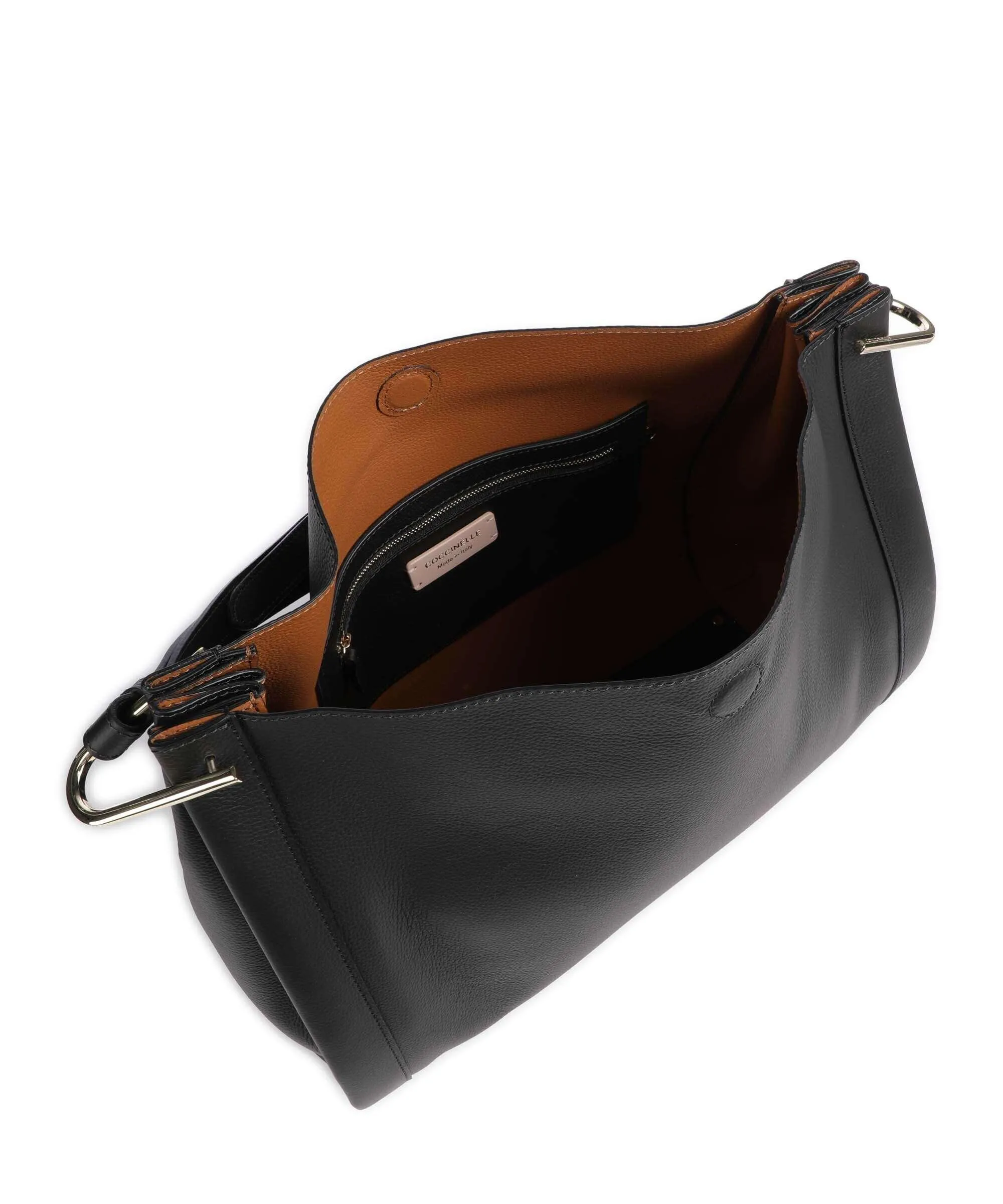  Coccinelle Wallace Borsa hobo pelle granulata nero  
