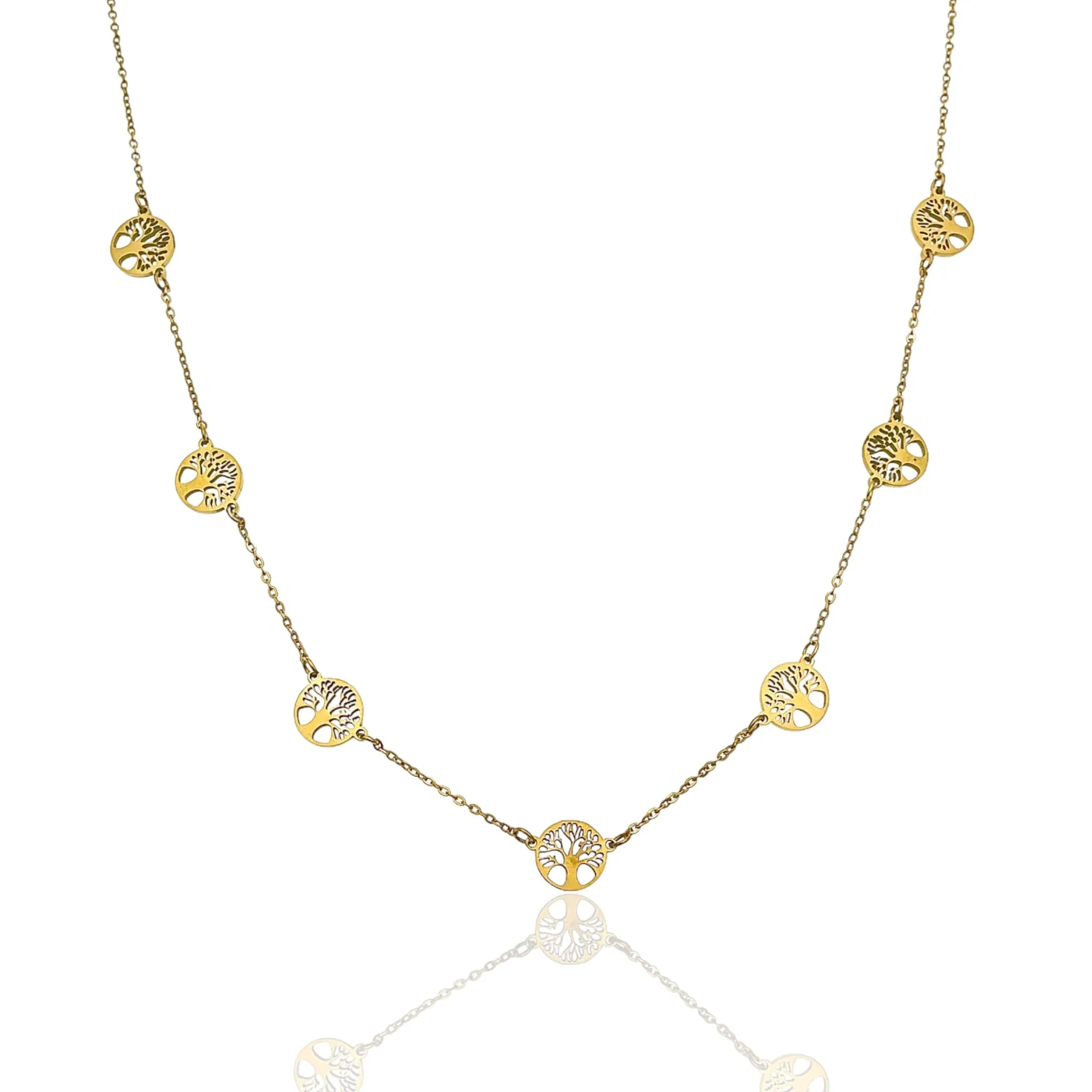 Collana Donna Catena Ciondoli Albero Della Vita Gioiello
