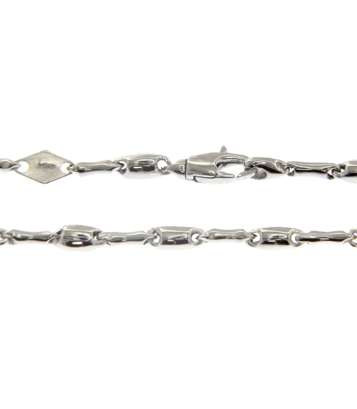 Collana Tubetti Oro Bianco 9kt