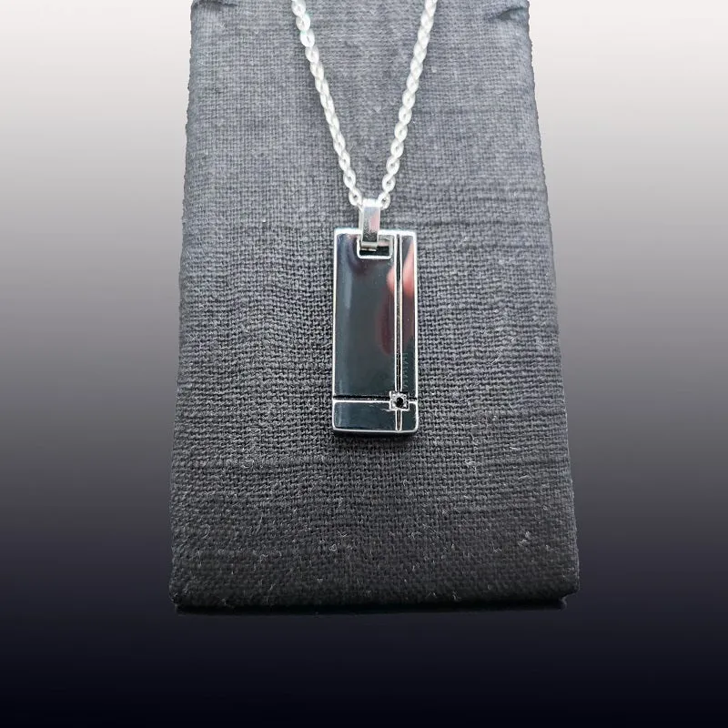 Collana Uomo BOCCADAMO MAN in Acciaio con piastrina e zircone