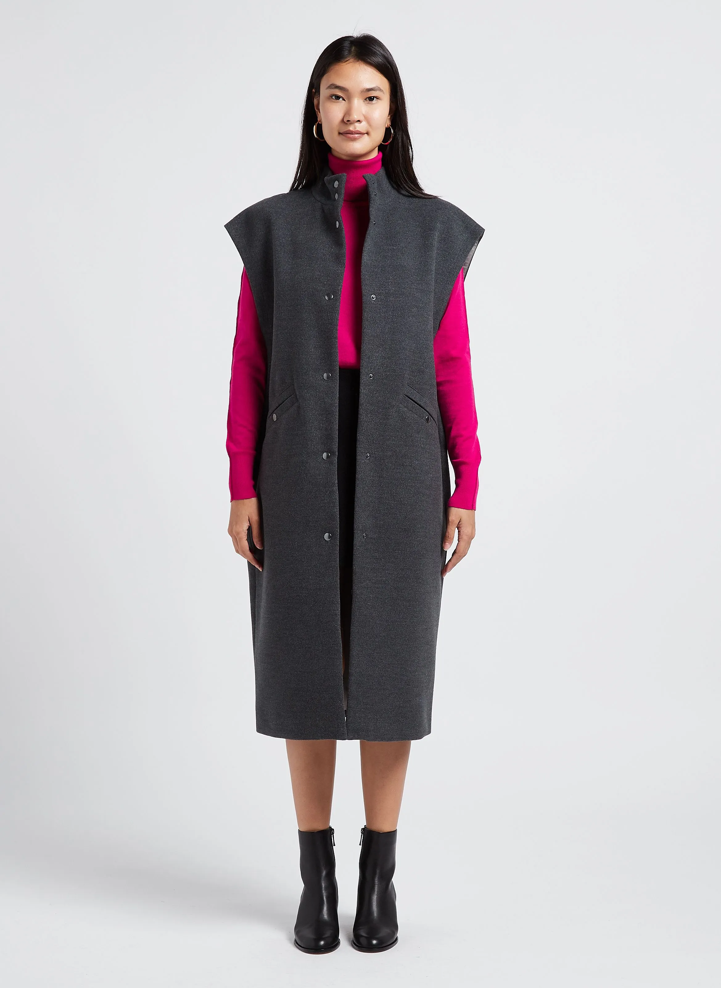  COLLECTORS CLUB   CHARLIE - Cappotto a collo alto senza maniche | Grigio