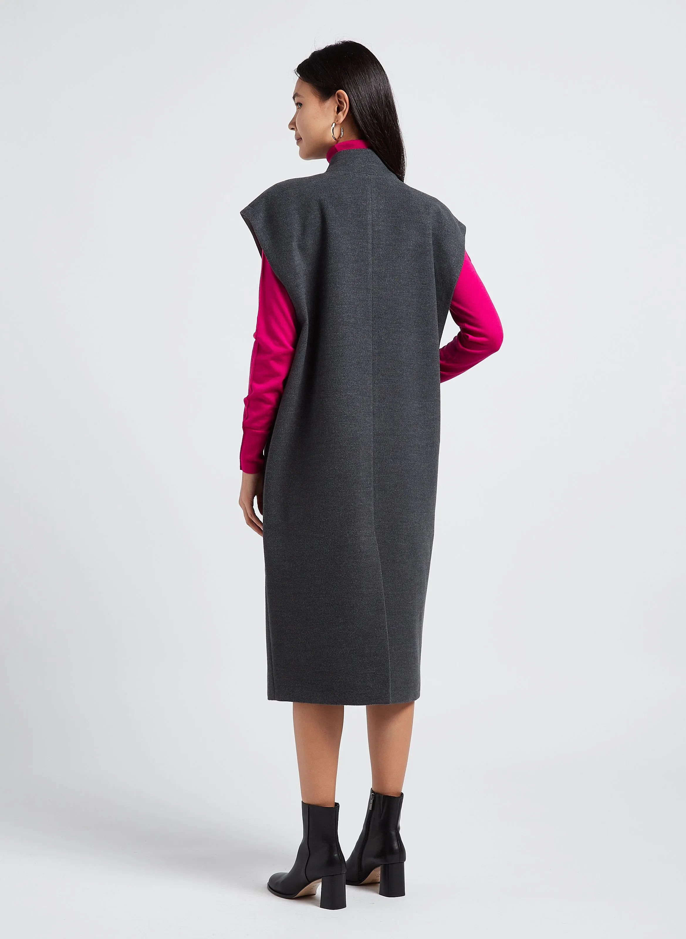  COLLECTORS CLUB   CHARLIE - Cappotto a collo alto senza maniche | Grigio