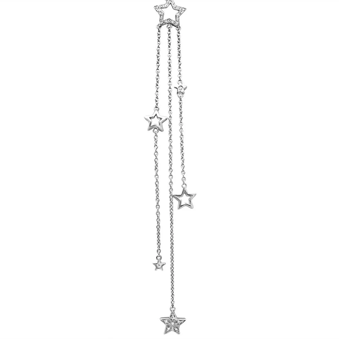Collier design con stelle in oro bianco con diamanti