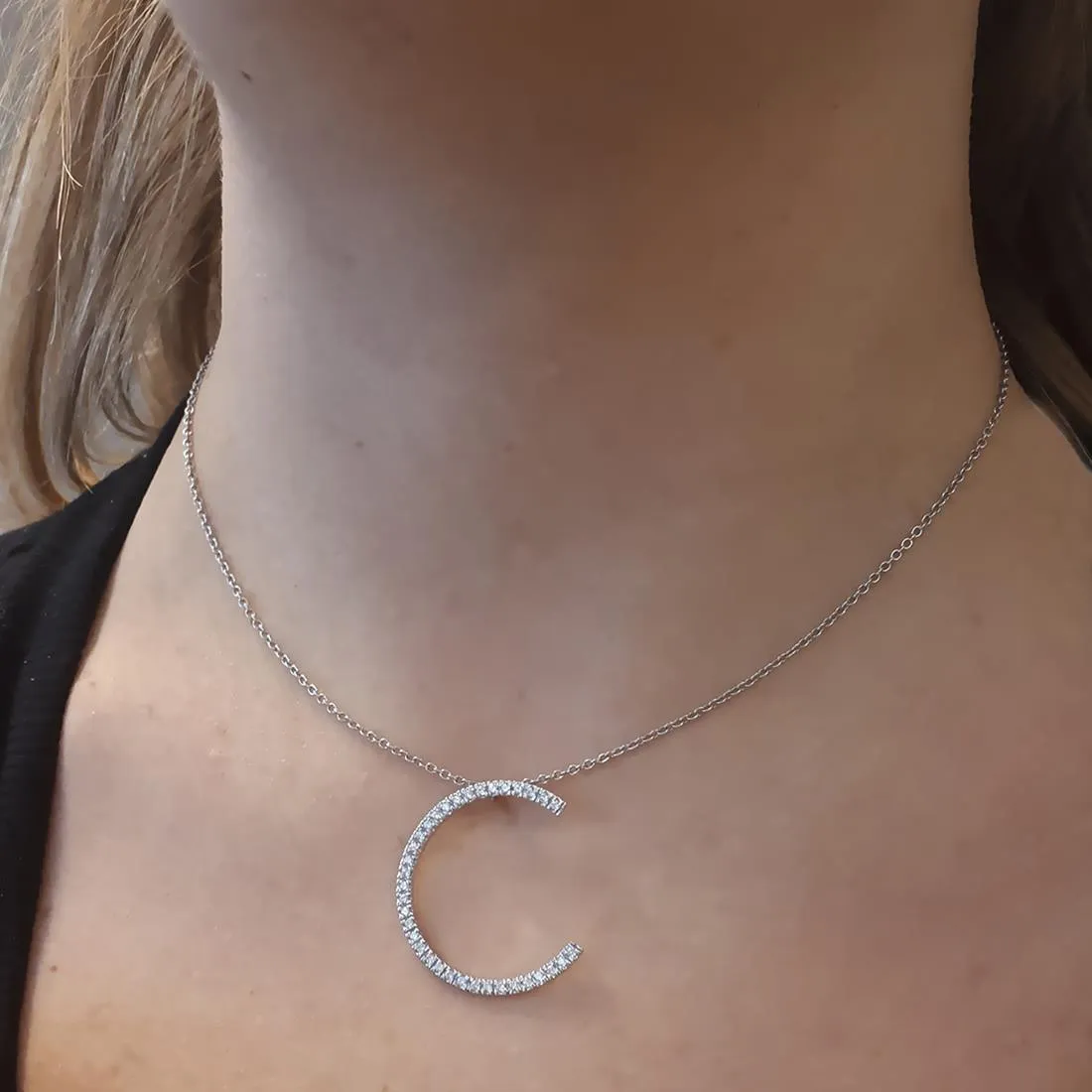 COLLIER IN ORO BIANCO E DIAMANTI CT 0,36