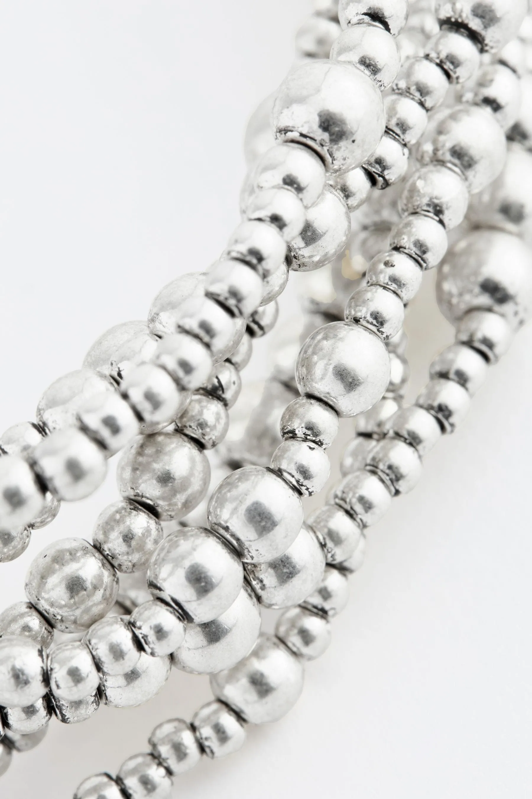Colore argento  - Braccialetto con perline multifilo