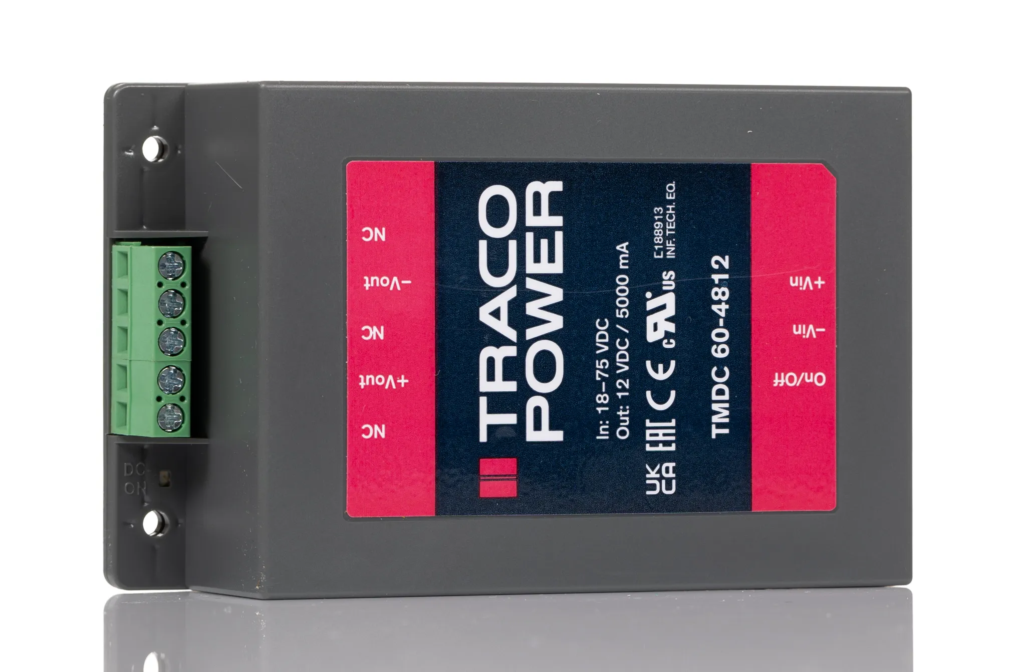 Convertitore c.c.-c.c. 60W, Vin 18 → 75 V c.c., Vout 12V cc, 2.5kV cc No