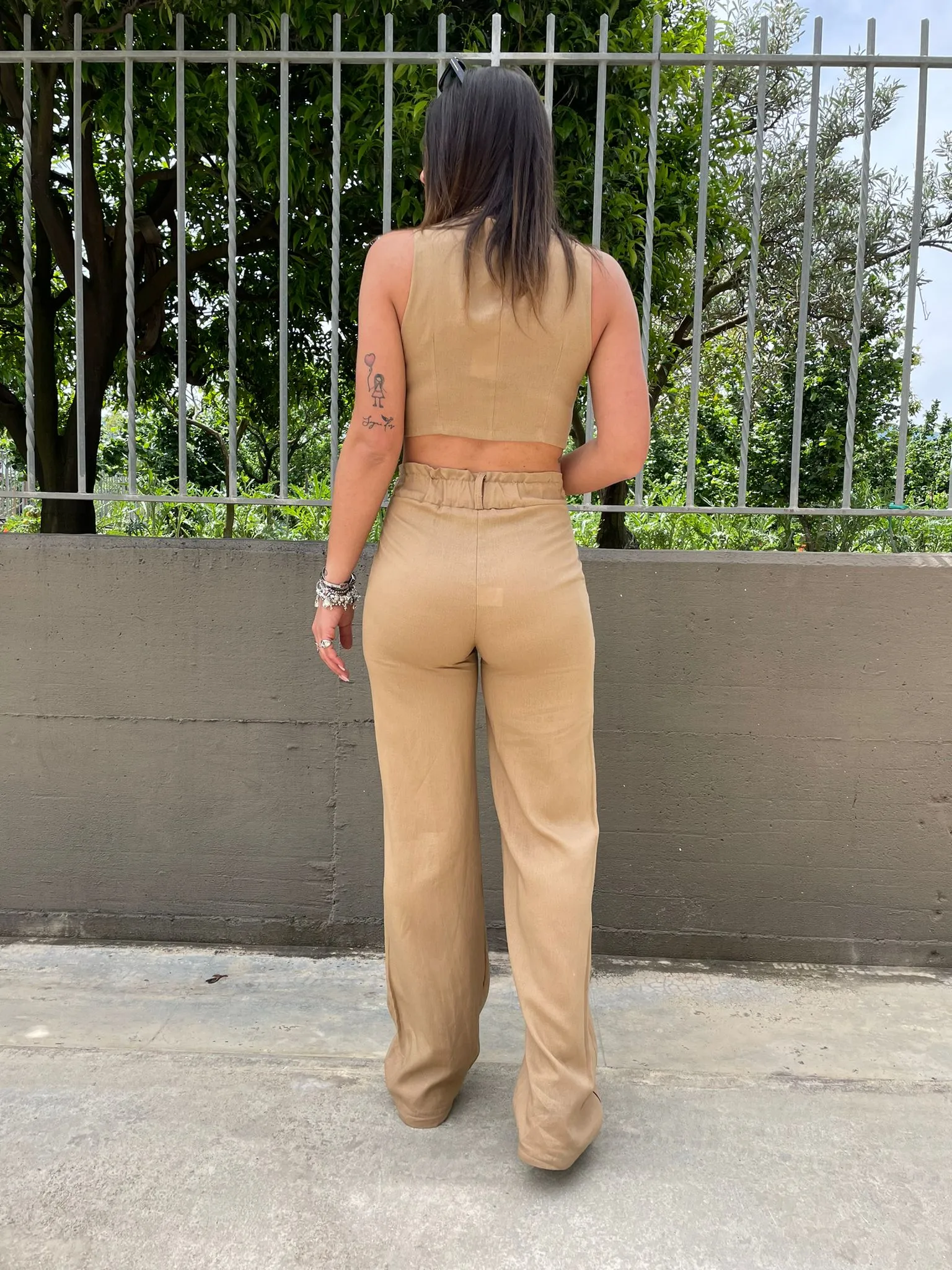 Coordinato effetto lino con gilet