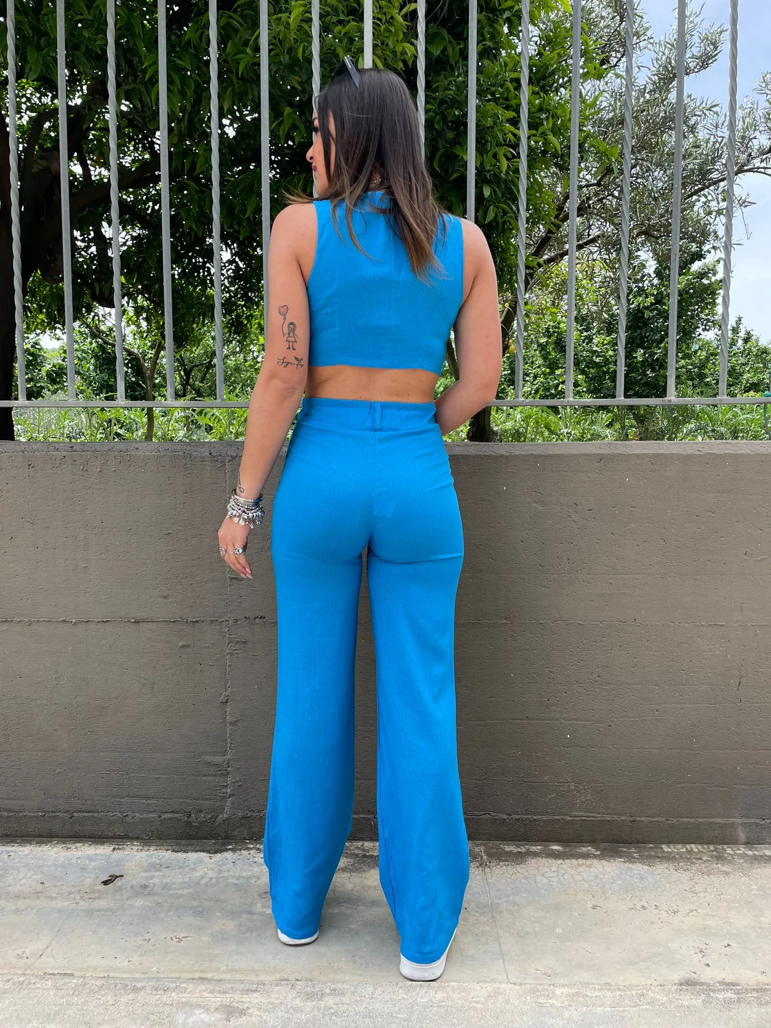 Coordinato effetto lino con gilet