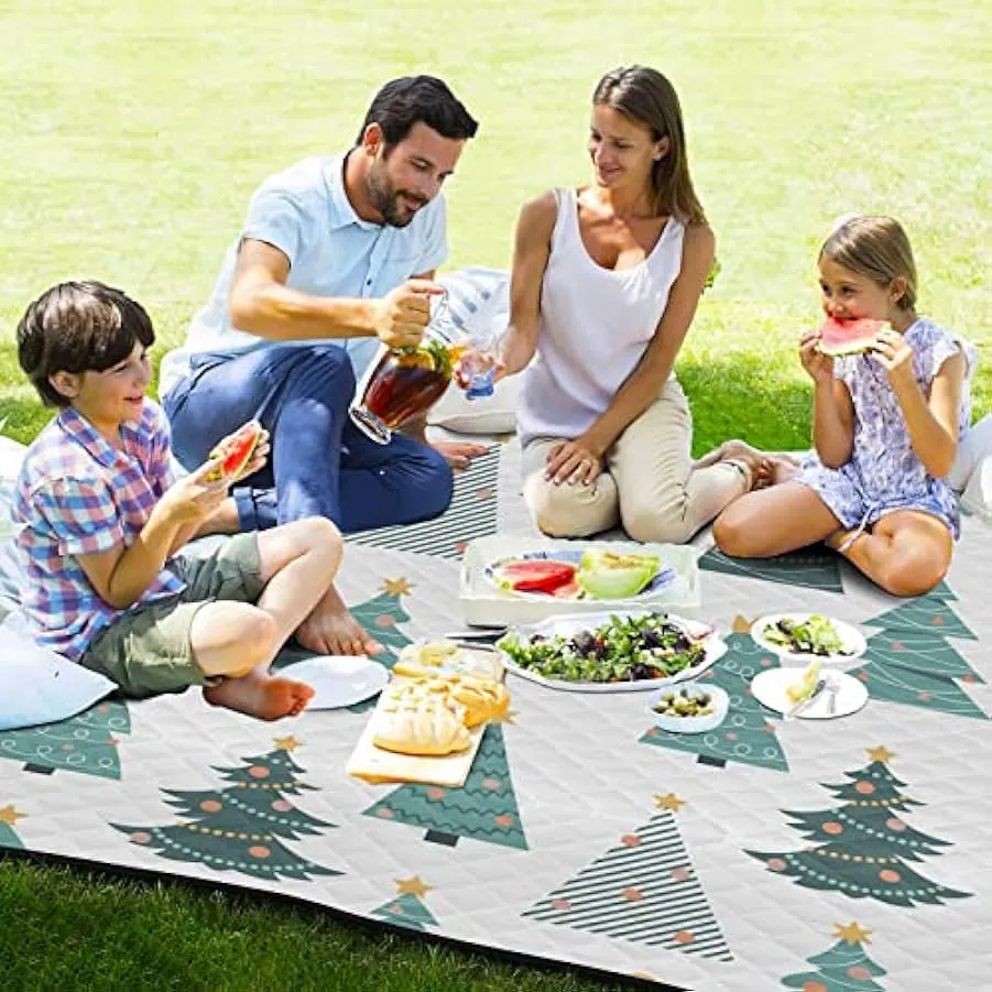 Coperta da picnic leggera Packable Park Mat per picnic Cartoon alberi di Natale Picnic Mat 204245575