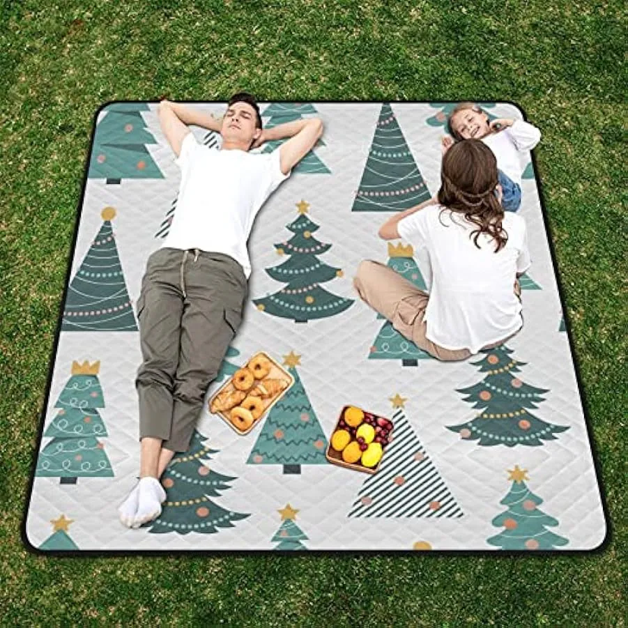 Coperta da picnic leggera Packable Park Mat per picnic Cartoon alberi di Natale Picnic Mat 204245575