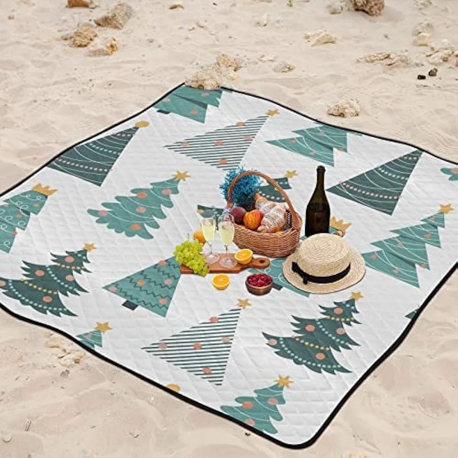 Coperta da picnic leggera Packable Park Mat per picnic Cartoon alberi di Natale Picnic Mat 204245575