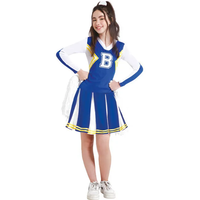Costume da cheerleader squadra blu B giovani