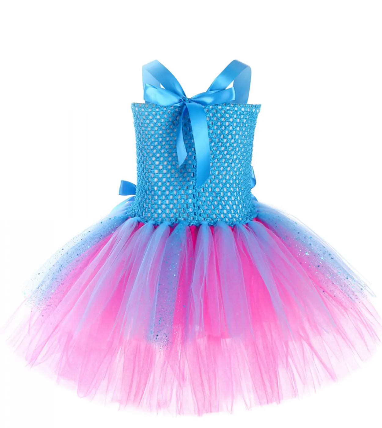 Costume da troll a 3 strati per ragazze Compleanno Abiti di Halloween per bambini Tutu da fata elfo magico Vestito con fiocco pe