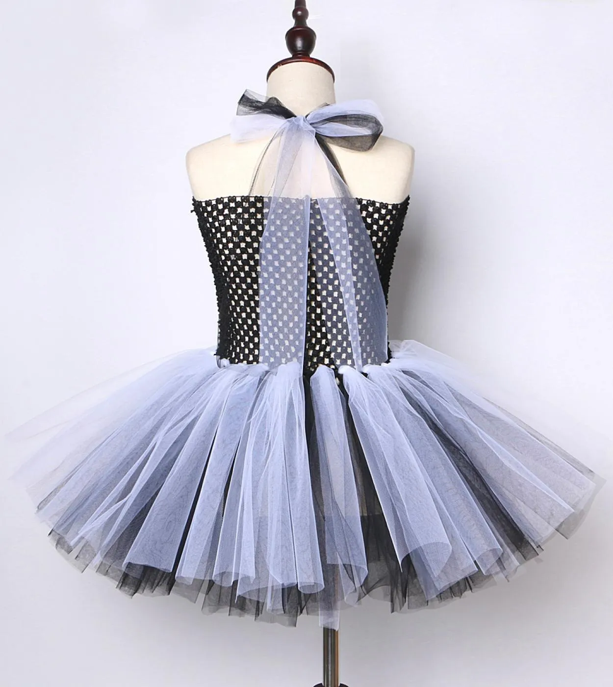 Costume di Halloween spaventoso per bambini Ragazze Ghost Bride Tutu Dress Bambini Horror Zombie Cosplay Outfit Girl Black White