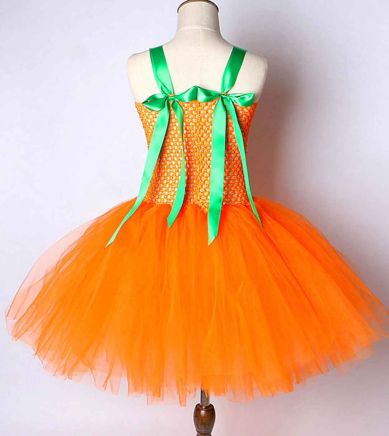 Costume di zucca di Halloween per ragazze Vestito da tutu da strega con cappello Ragazza per bambini Festa di carnevale Vestito