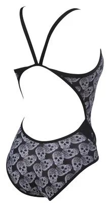 Costume intero Arena Femme Crazy Pop Skulls Superfly Back Nero-Multi