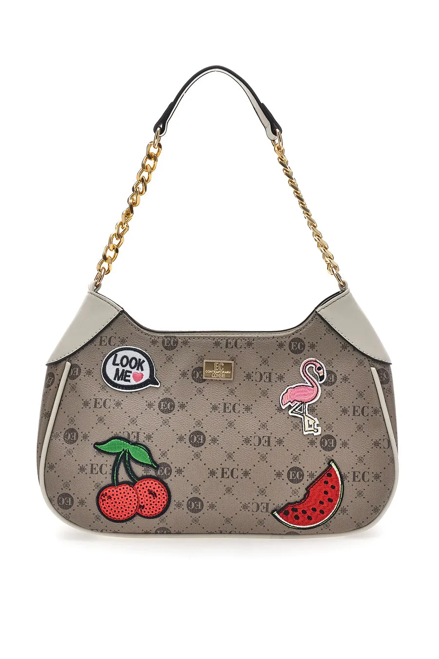   COVERI Borsa a Spalla Taupe con Zip Coveri 20