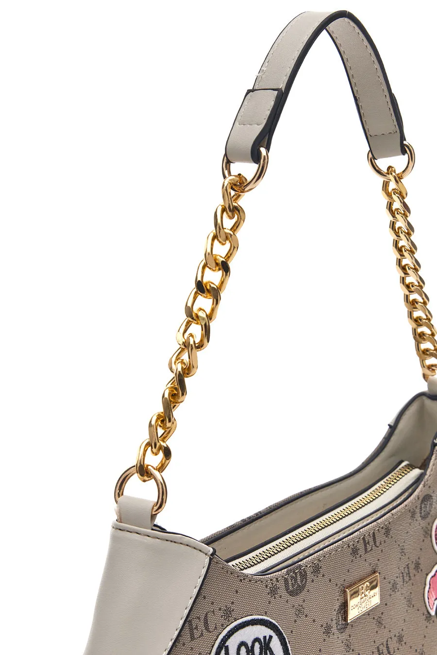   COVERI Borsa a Spalla Taupe con Zip Coveri 20
