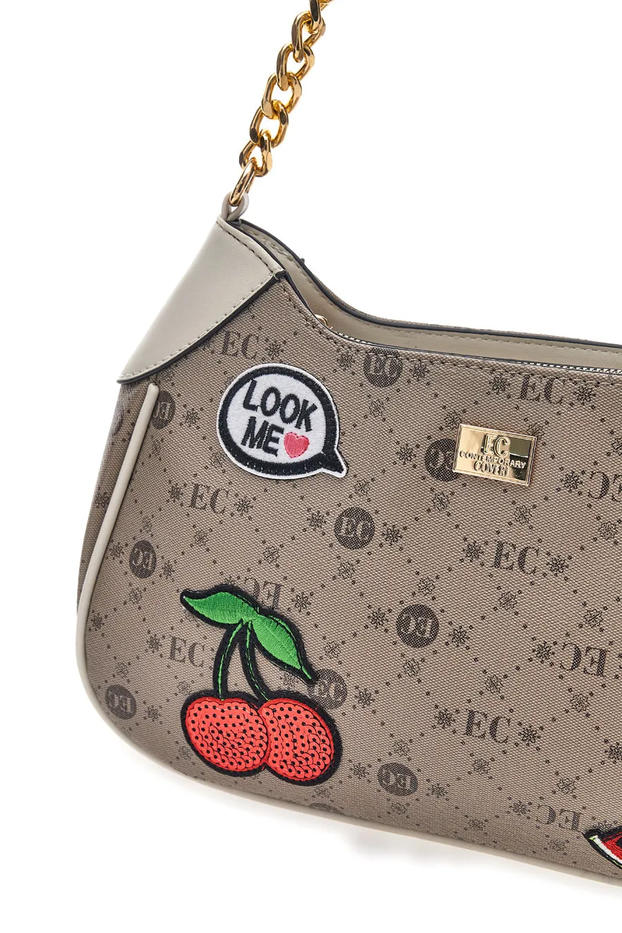   COVERI Borsa a Spalla Taupe con Zip Coveri 20