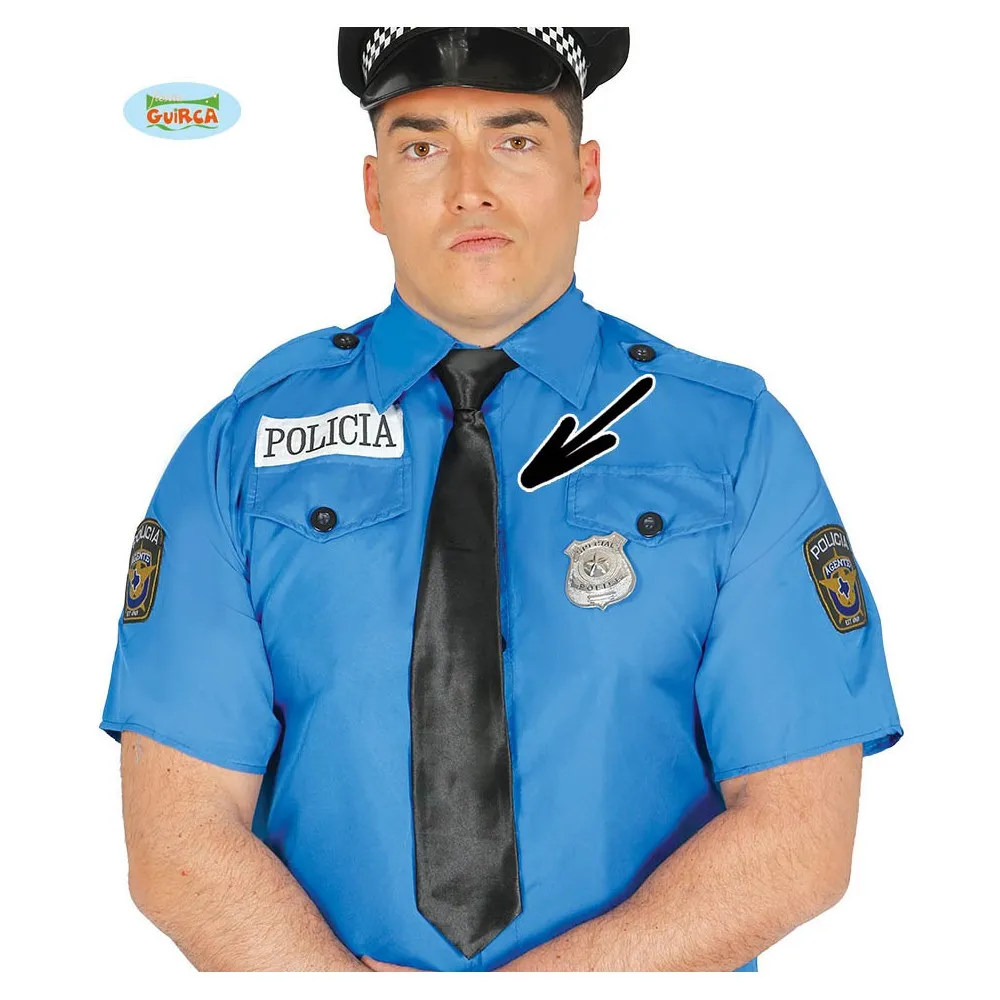 Cravatta Nera da Poliziotto per carnevale e per festa a tema 40 cm