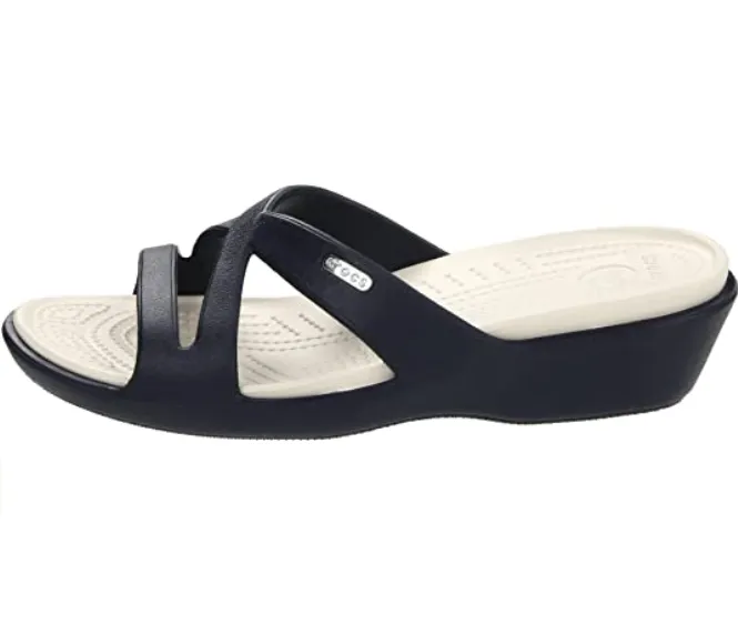 Crocs women's sandal with raised heel Patricia II 11661 blue-stucco