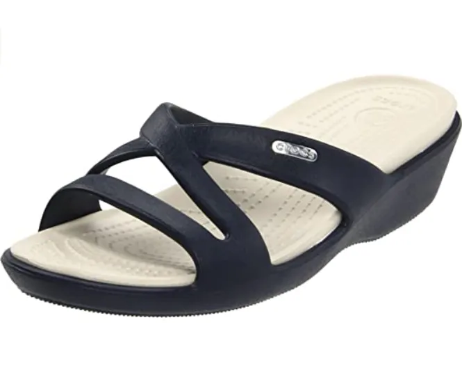 Crocs women's sandal with raised heel Patricia II 11661 blue-stucco