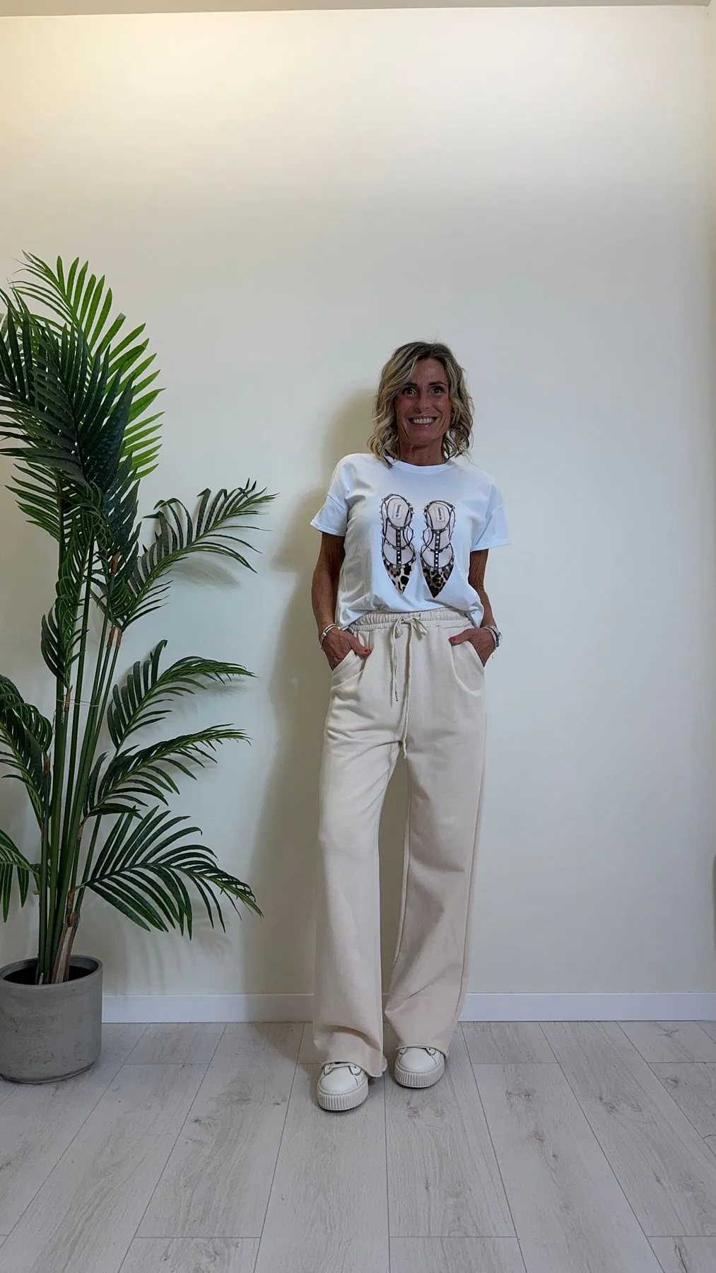 DAFNE - 1406P21 - PANTALONE FELPA GARZATA DI COTONE CON COULISSE CORDA LAME'