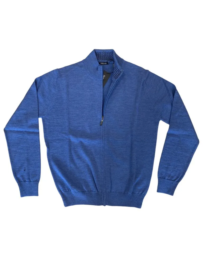 DI FLAVIO cardigan uomo full zip lana merinos A11C