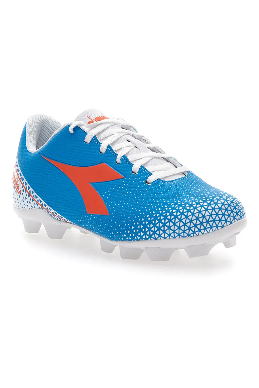   DIADORA Scarpe da Calcio con Tacchetti Fissi Azzurre con Logo Arancione Diadora Pichichi 6 Md Jr