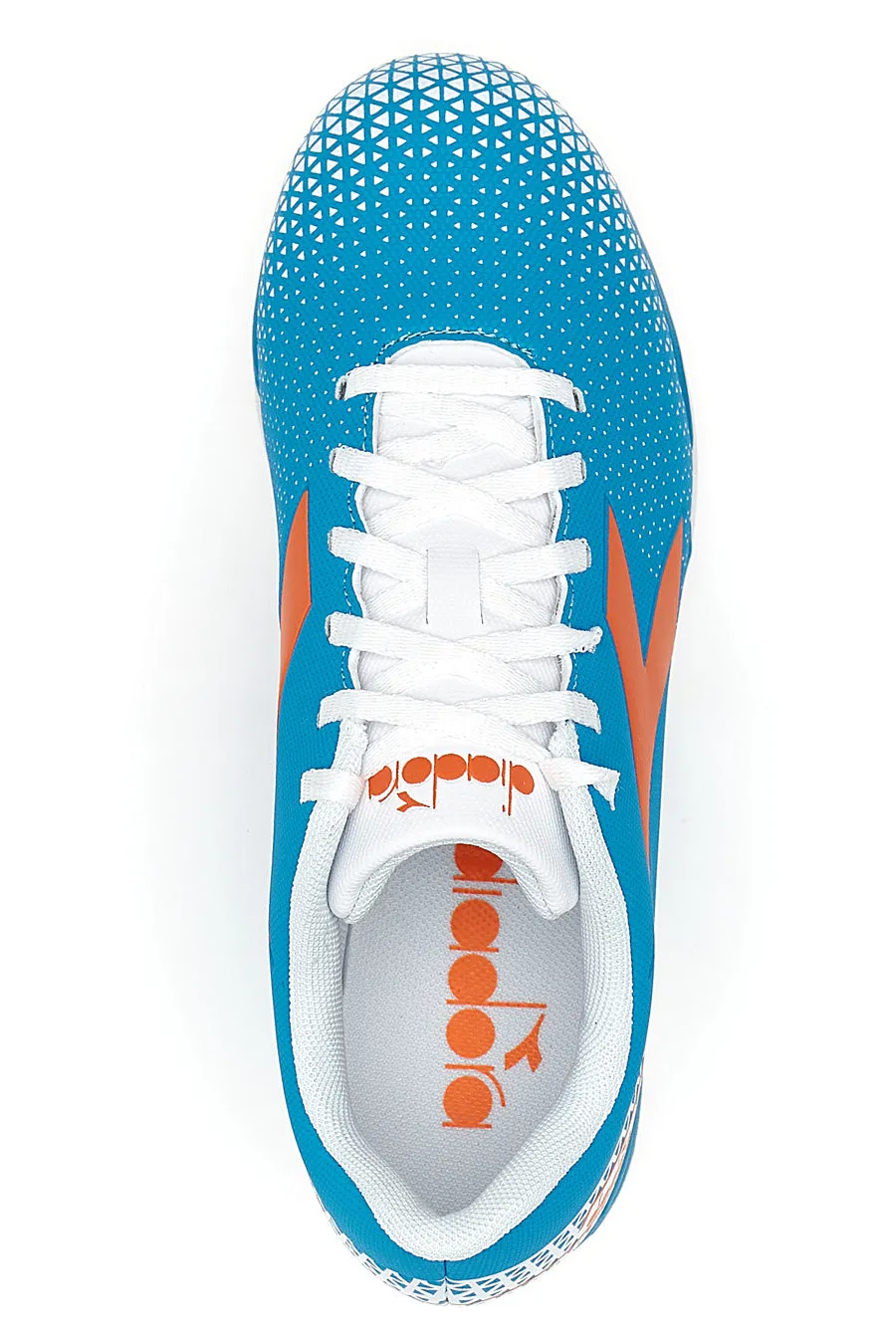   DIADORA Scarpe da Calcio con Tacchetti Fissi Azzurre con Logo Arancione Diadora Pichichi 6 Md Jr