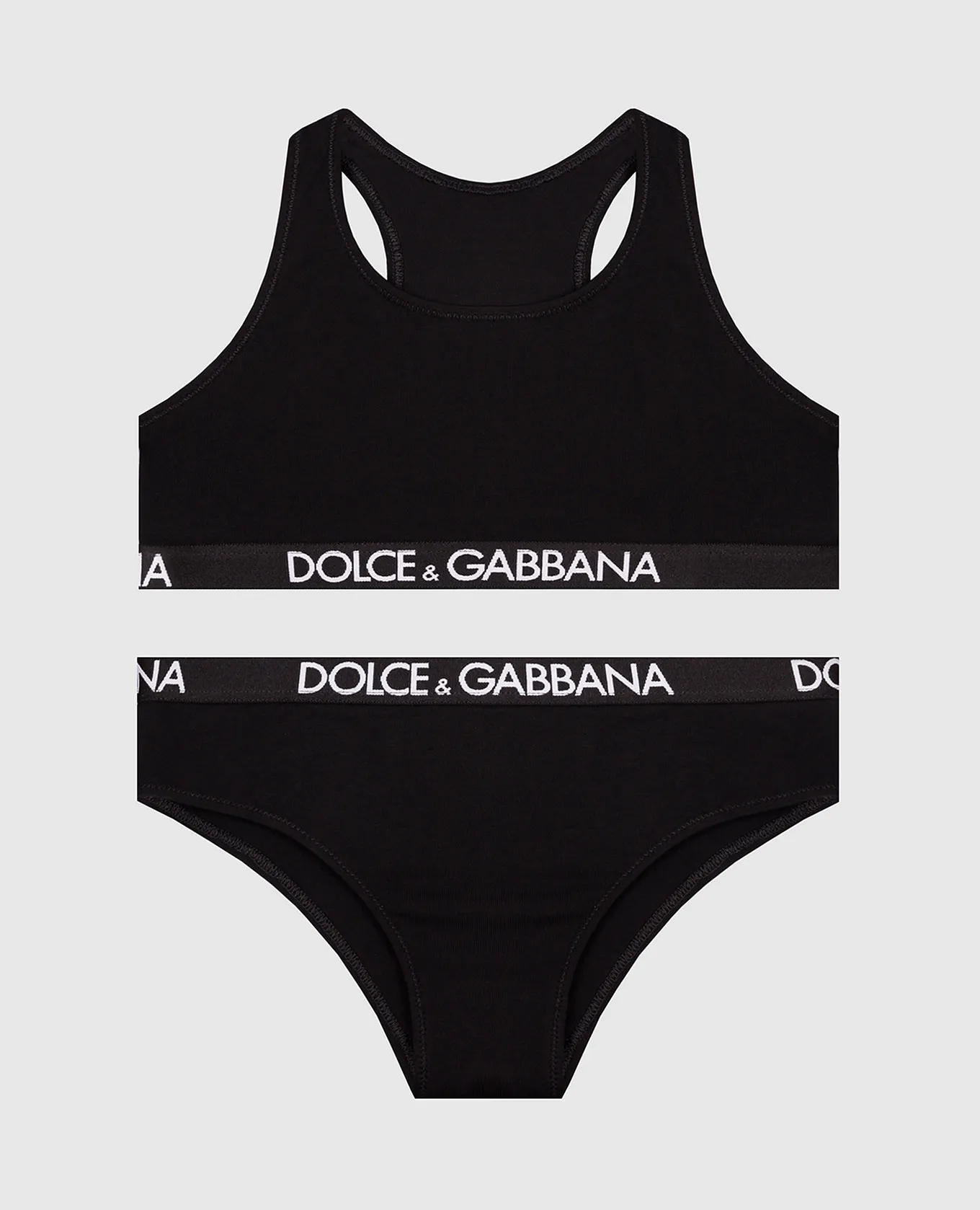 Dolce&Gabbana Set top nero e mutandine per bambini L5J713FUGNE