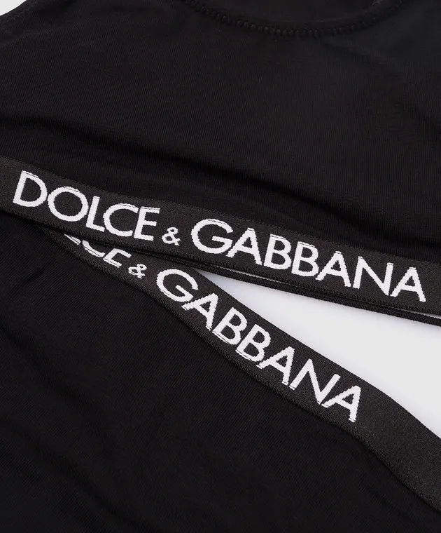 Dolce&Gabbana Set top nero e mutandine per bambini L5J713FUGNE
