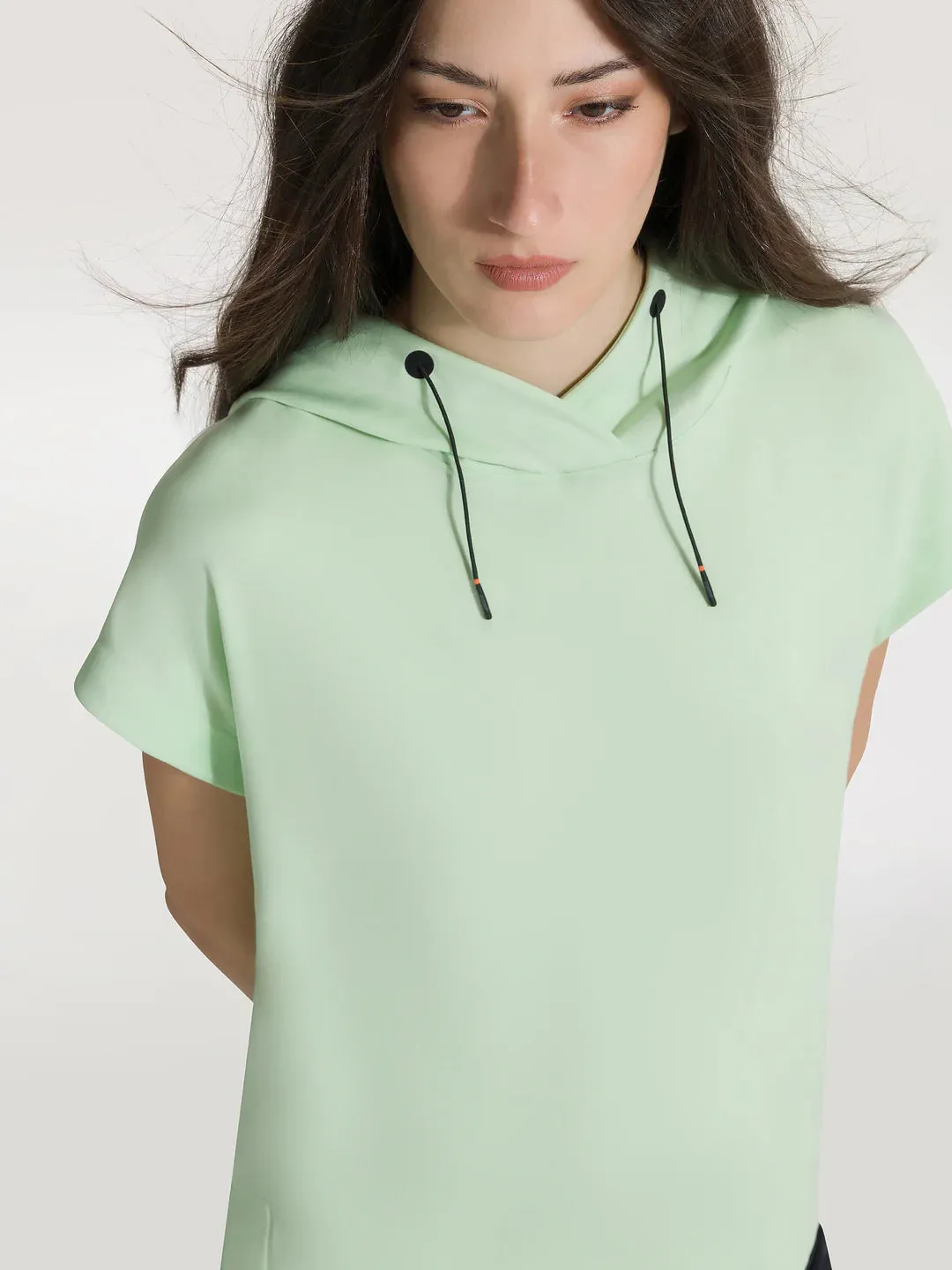DS4-658 Duran Hood Fleece Latte Menta Woman  