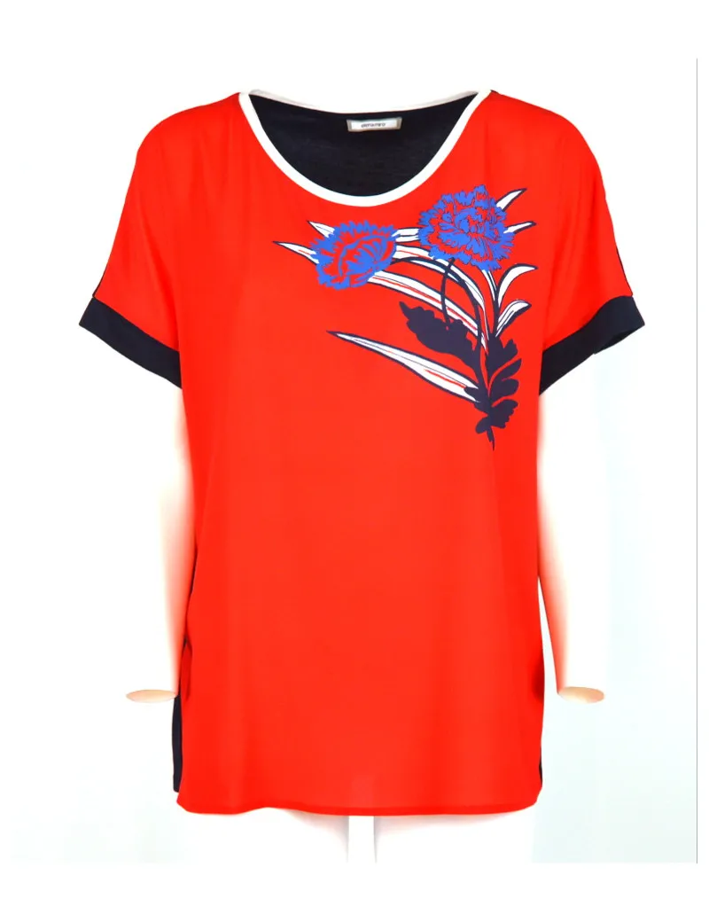 ELENA MIRO' t-shirt manica corta estiva rossa G460L