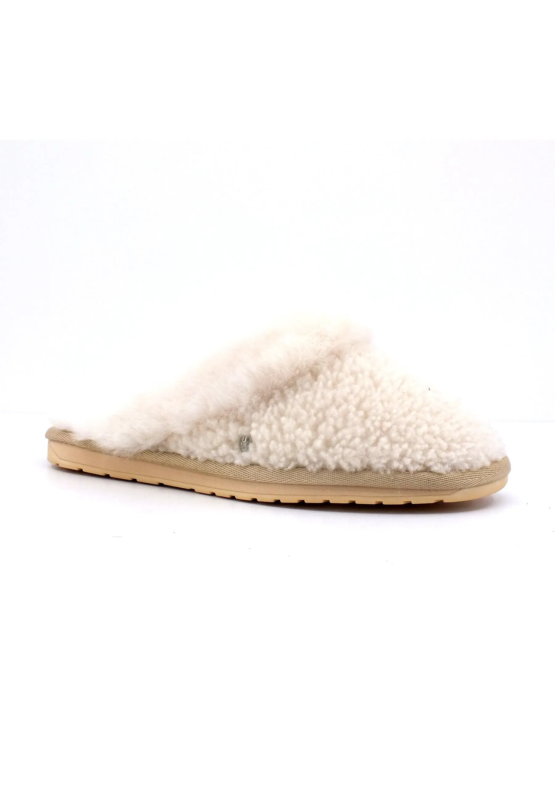 EMU Jolie Teddy Ciabatta Pelo Donna Natural Bianco W12565