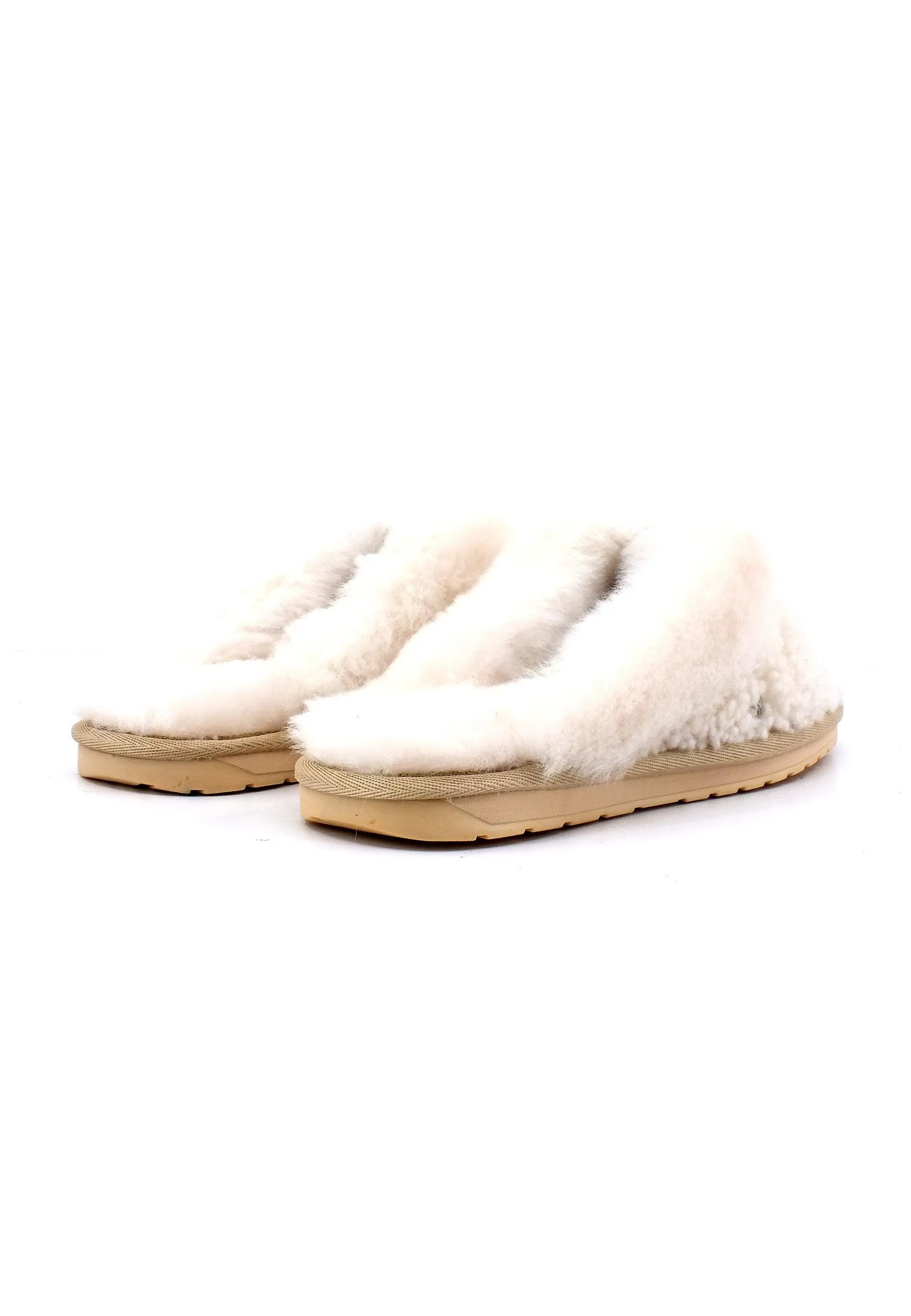 EMU Jolie Teddy Ciabatta Pelo Donna Natural Bianco W12565