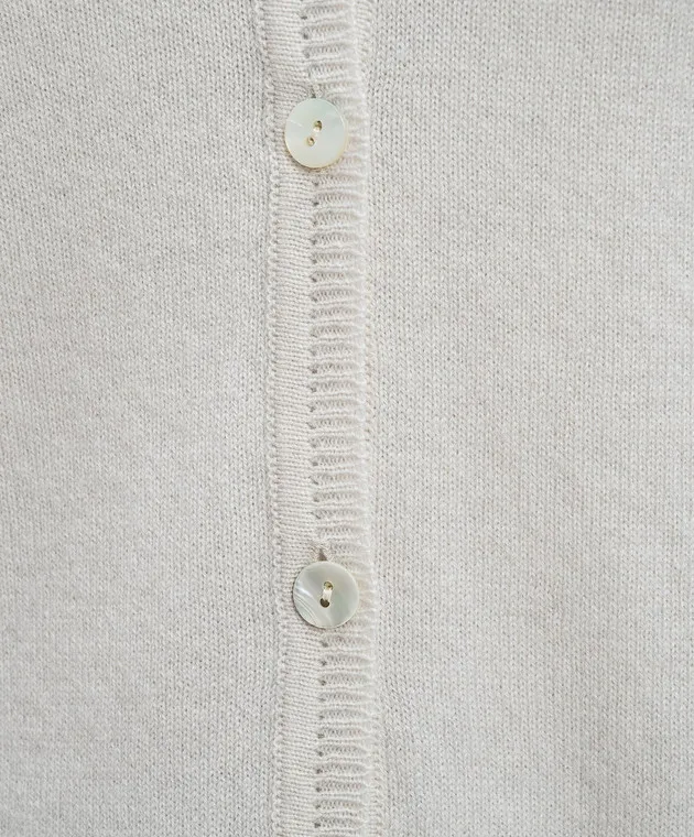 Enrico Mandelli Cardigan in cashmere bianco con logo A9KD725519