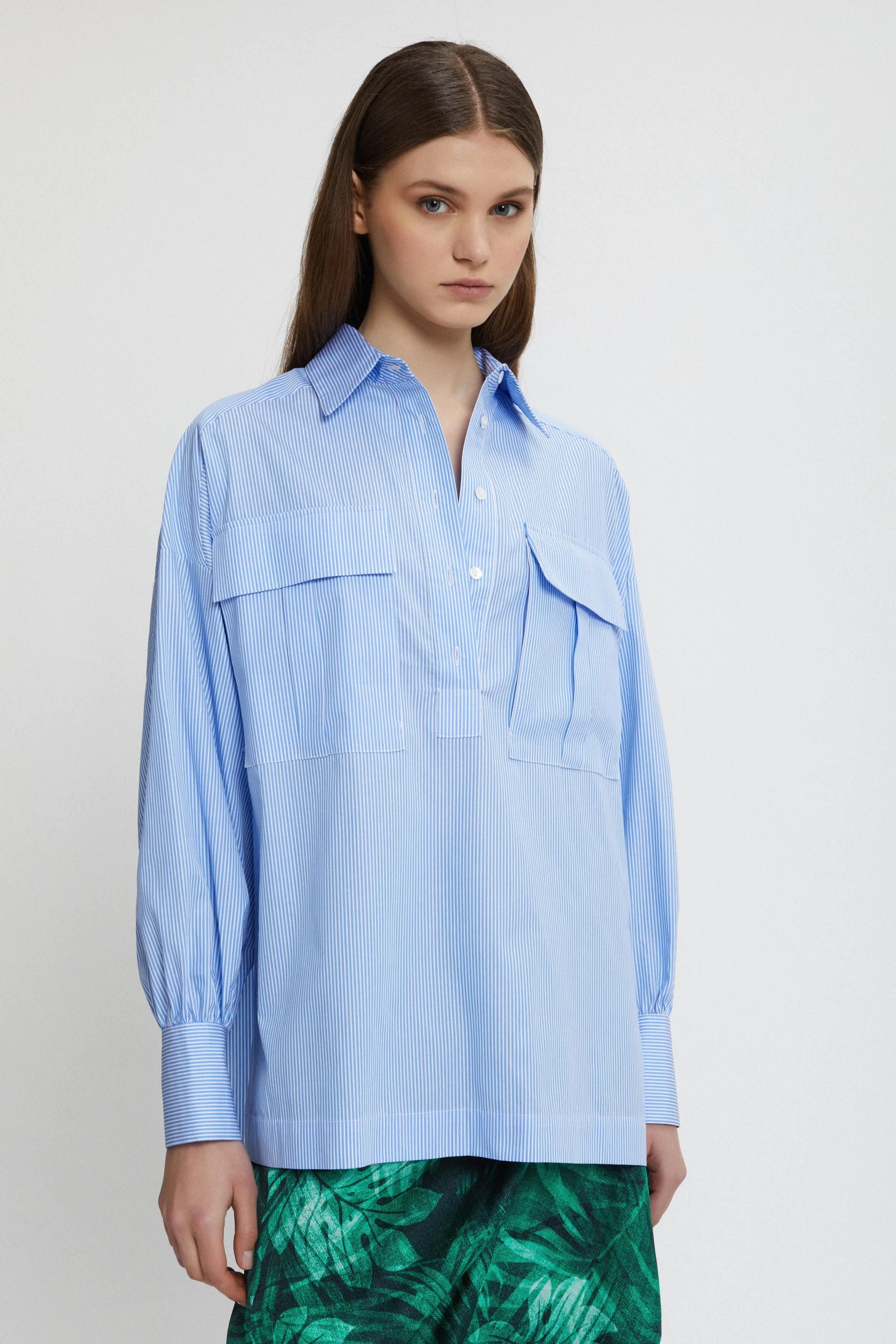Ermanno Firenze CAMICIA A RIGHE TASCONATA
