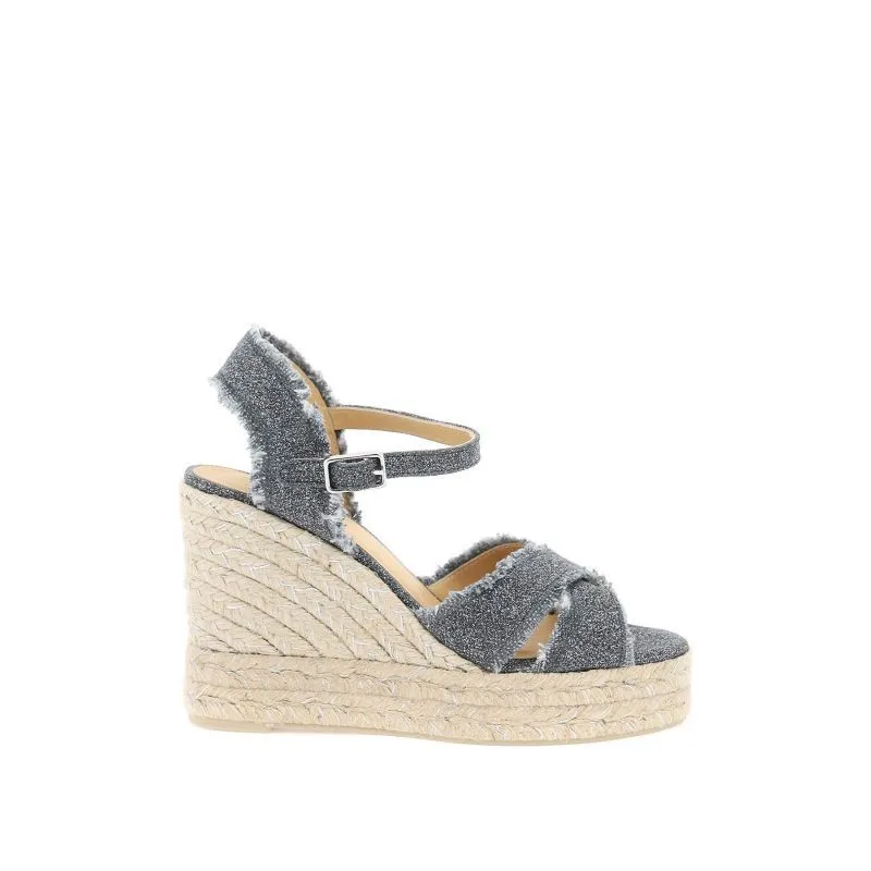 Espadrillas con zeppa Bromelia in lurex