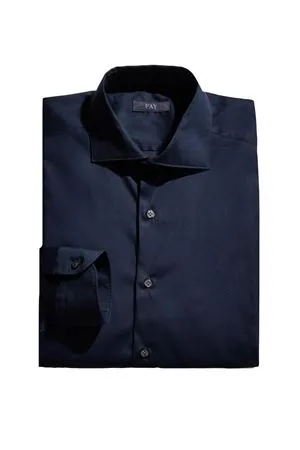 FAY Abbigliamento,Camicie Camicia in cotone stretch blu 