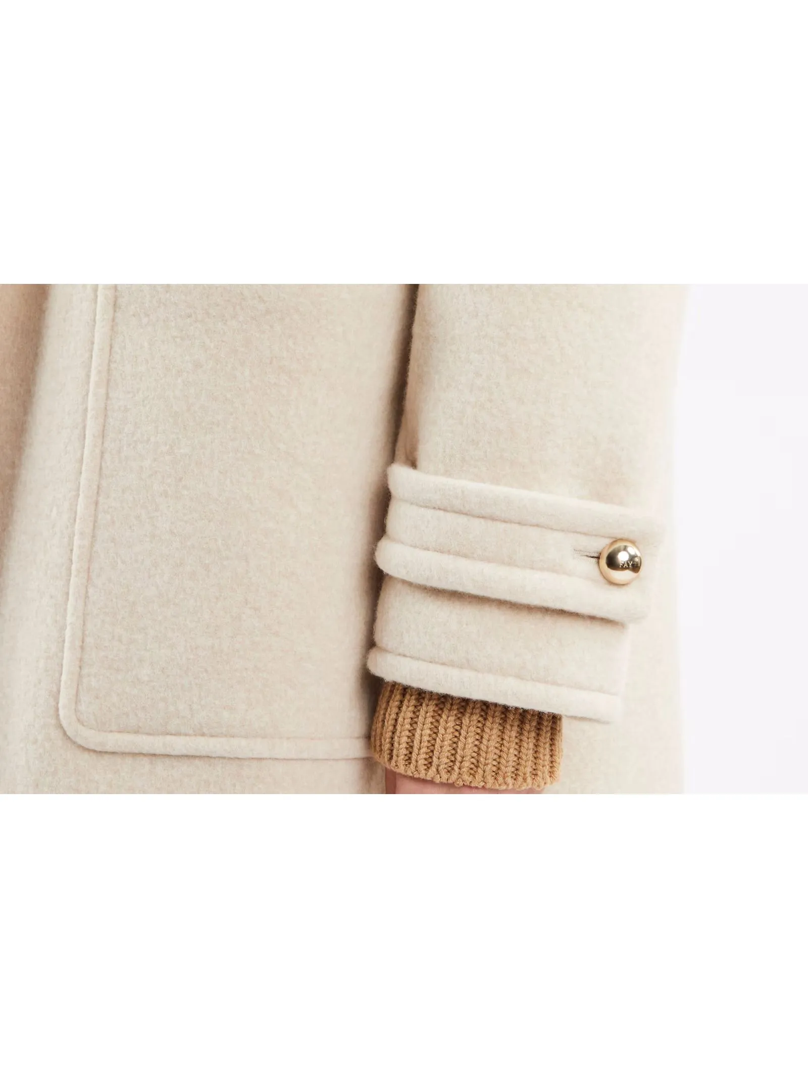 FAY Abbigliamento,Cappotti Cappotto in Lana e Cashmere Beige 