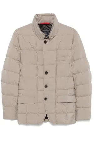 FAY Abbigliamento,Giacche Piumino trapuntato grigio talpa 