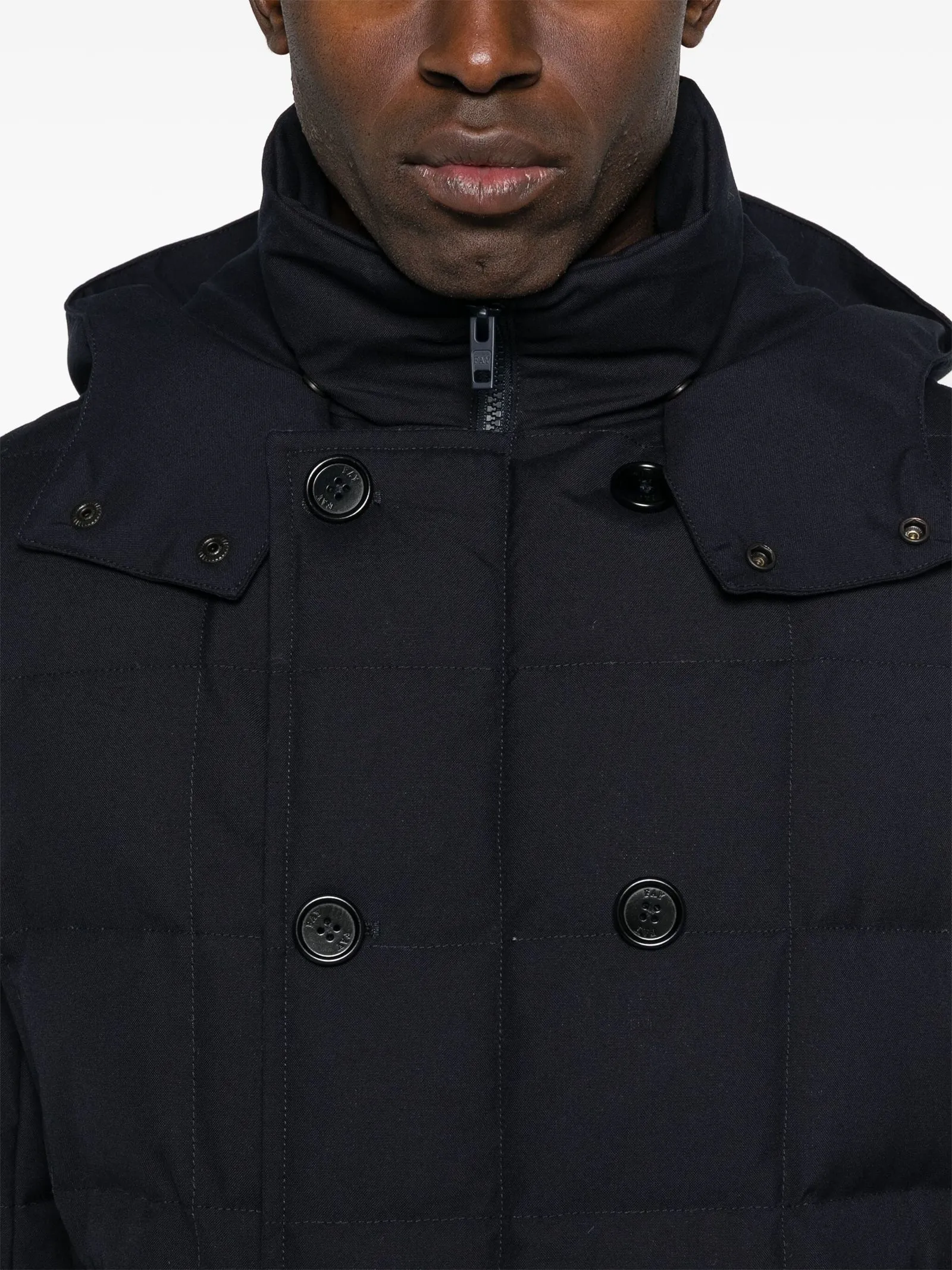 FAY Abbigliamento,Giubbotti Piumino con cappuccio blu notte 