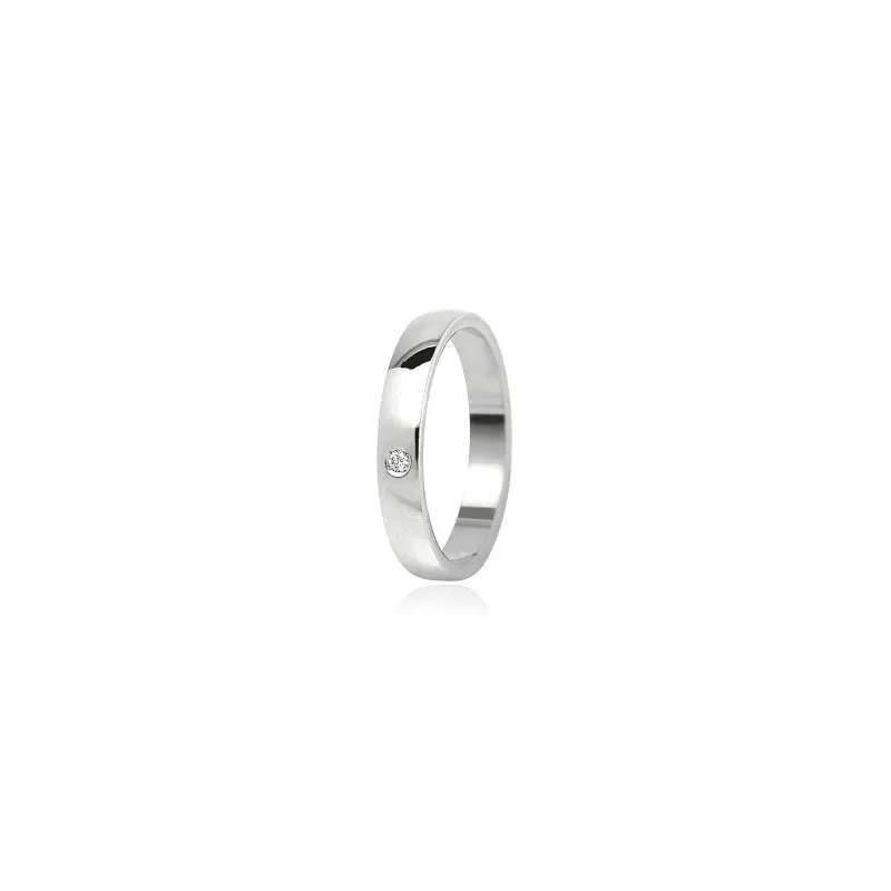 Fede Nuziale Oro Bianco con Diamante FSD020BB