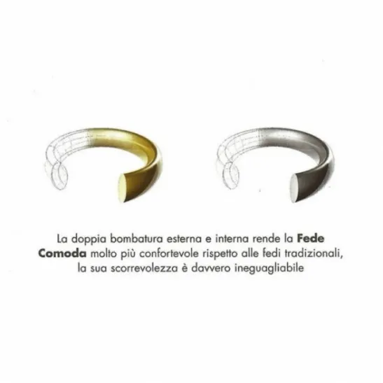 Fede Nuziale UNOAERRE Comoda da 4 mm oro rosa 18kt